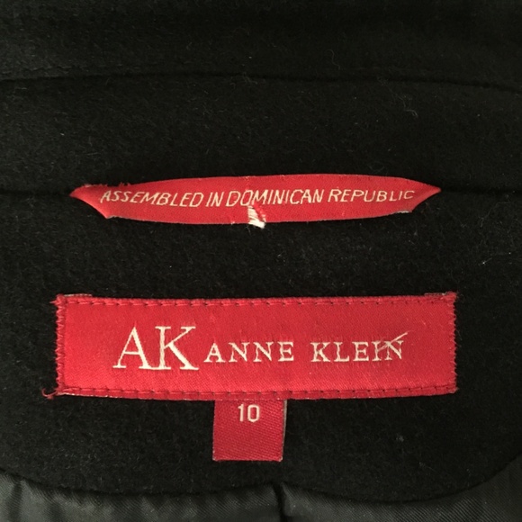 Anne Klein Black Wool 3/4 Length Coat Size 10 - Picture 5 of 5